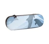 MIJKO Silueta de pez delfín, Estuche para lápices Estuche para lápices de Cuero de PU Estuche para lápices de Gran Capacidad Estuche para lápices Bolsa de cosméticos