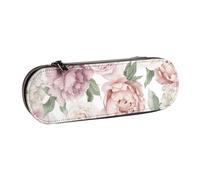 MIJKO Temporada De Primavera Flores Rosadas Florales, Estuche para lápices Estuche para lápices de Cuero de PU Estuche para lápices de Gran Capacidad Estuche para lápices Bolsa de cosméticos