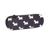 MIJKO Terrier de Las Tierras Altas del Oeste, Estuche para lápices Estuche para lápices de Cuero de PU Estuche para lápices de Gran Capacidad Estuche para lápices Bolsa de cosméticos