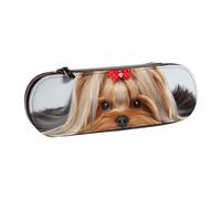 MIJKO Terrier de Yorkshire, Estuche para lápices Estuche para lápices de Cuero de PU Estuche para lápices de Gran Capacidad Estuche para lápices Bolsa de cosméticos