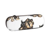 MIJKO Terrier de Yorkshire, Estuche para lápices Estuche para lápices de Cuero de PU Estuche para lápices de Gran Capacidad Estuche para lápices Bolsa de cosméticos