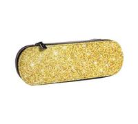 MIJKO Textura de Brillo Dorado, Estuche para lápices Estuche para lápices de Cuero de PU Estuche para lápices de Gran Capacidad Estuche para lápices Bolsa de cosméticos