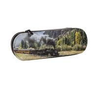 MIJKO Tren Locomotora De Vapor Impreso Lindo, Estuche para lápices Estuche para lápices de Cuero de PU Estuche para lápices de Gran Capacidad Estuche para lápices Bolsa de cosméticos