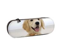 MIJKO Un Perro Perdiguero de Oro, Estuche para lápices Estuche para lápices de Cuero de PU Estuche para lápices de Gran Capacidad Estuche para lápices Bolsa de cosméticos