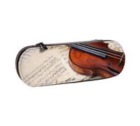 MIJKO Violín, Estuche para lápices Estuche para lápices de Cuero de PU Estuche para lápices de Gran Capacidad Estuche para lápices Bolsa de cosméticos
