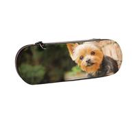MIJKO Yorkshire Terrier Bokeh Lindo Perros Pared Yorkie, Estuche para lápices Estuche para lápices de Cuero de PU Estuche para lápices de Gran Capacidad Estuche para lápices Bolsa de cosméticos