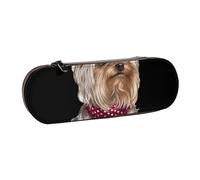 MIJKO Yorkshire Terrier Taza De Té Perro Bebé, Estuche para lápices Estuche para lápices de Cuero de PU Estuche para lápices de Gran Capacidad Estuche para lápices Bolsa de cosméticos