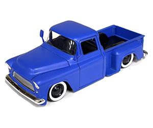 MiJo Exclusives Jada Toys 1:24 1955 Chevrolet Stepside Truck - Azul Mate - Solo Camiones - 34295