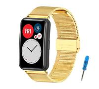 MIJOBS Correa Compatible con Huawei Watch Fit Correas de Metal de Acero Inoxidable, Accesorios de Reloj Huawei Watch Fit SE, Huawei Watch Fit New, Huawei Watch Fit Elegant Pulseras de Repuesto