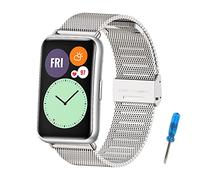 MIJOBS Correa Compatible con Huawei Watch Fit Correas de Metal de Acero Inoxidable, Accesorios de Reloj Huawei Watch Fit SE, Huawei Watch Fit New, Huawei Watch Fit Elegant Pulseras de Repuesto