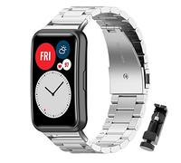 MIJOBS Correas Compatible para Huawei Watch Fit Correa de Acero Inoxidable Ajustable de Reloj para Huawei Watch Fit Pulsera Huawei Watch Fit Elegant & Watch Fit New & Watch Fit SE Correa de Metal