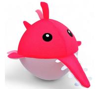 MIJOMA Alegre waterpolo, funda de tela, diámetro de 23 cm, poliéster resistente, juguete acuático duradero para juegos en tierra y agua, apto para familias (rosa-blanco)