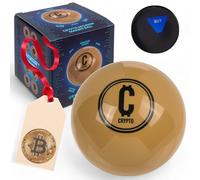 MIJOMA Bola de decisión mágica criptomoneda, 10 cm, con 20 respuestas en inglés