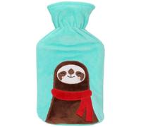 MIJOMA Bolsa de agua caliente de 0,75 l con funda de forro polar suave - Bolsa de agua caliente infantil con diseño de animales - para dolores abdominales, tiempo de acurrucarse y sentirse bien