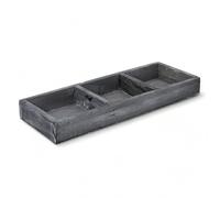 MIJOMA Boutique - Bandeja decorativa pequeña de madera con tres compartimentos, elegante en color gris, aspecto vintage, perfecto como posavasos para macetas pequeñas - Dimensiones 26 x 9,5 x 2,8 cm