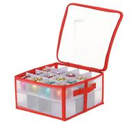 MIJOMA Caja de almacenamiento para bolas y decoración navideña (30 x 30 x 15 cm, para 32 piezas)