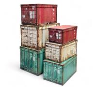 MIJOMA Cajas de regalo resistentes y cajas de almacenamiento con diseño de contenedor de barcos - Cajas organizadoras de estilo industrial (6)