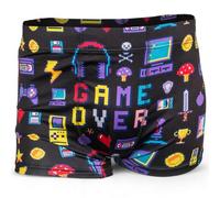 MIJOMA Calzoncillos tipo bóxer para videojuegos Game Over, ropa interior cómoda retro para juegos para hombres, transpirable y elástica, Motivos de juego, L