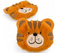 MIJOMA Cojín térmico Tiger - 15 x 12,5 cm - con bolas de arcilla de 180 g - Cojín para microondas en diseño de animales - cálido, suave y apto para niños para días fríos