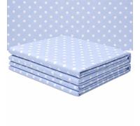 MIJOMA Cupón de 100 x 50 cm - Tela de algodón con lunares en 4 colores - Se vende por metros suave para costura, decoración y bricolaje (azul claro)