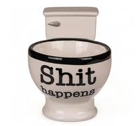 MIJOMA Divertida Taza de café con Sorpresa, Shit Happens Taza con asa Inodoro, cafetera con Cisterna, ¡Disfruta de tu Pausa para el café con una Sonrisa!