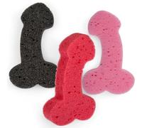 MIJOMA Esponja de baño en forma de pene, 3 piezas, aprox. 19 cm, varios colores, regalo divertido, un verdadero punto de atracción para tu cuarto de baño