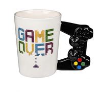 MIJOMA Gamer - Taza de café con mango de controlador, taza de café de cerámica, capacidad 300 ml, para bebidas frías y calientes (Game Over)