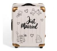 MIJOMA Hucha de cerámica con candado, perfecta para parejas casadas y zorros (carrito de boda)