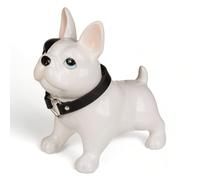 MIJOMA Hucha de cerámica con cerradura y llave, bonito diseño para niños y adultos, ideal como caja de regalo y para asegurar dinero (Bulldog Francés)