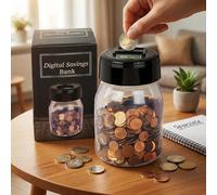 MIJOMA Hucha digital: contador y pantalla LCD, caja electrónica para ahorrar dinero, contador de monedas transparente para adultos/niños, MIJ-296354