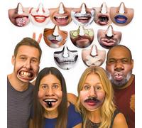 MIJOMA Juego de 15 máscaras nasales - Divertidas máscaras de fiesta para adultos, caja de fotos, disfraz, boda, cumpleaños, JGA, recuerdo, diversión decorativa para celebraciones inolvidables (Set 2)