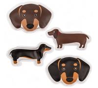 MIJOMA Juego de 4 calentadores de manos de perro salchicha, reutilizables, con función de clic, listos para usar, para invierno, al aire libre, regalos, amigo invisible