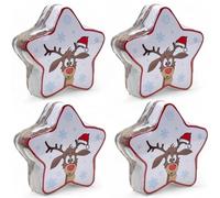 MIJOMA Juego de 4 toallas mágicas Toallitas mágicas Toalla mágica Toalla de hechizo - Regalo para niños Recuerdo Tombola - 100% algodón, se despliega en agua tibia (reno navideño)