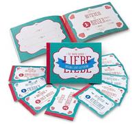 MIJOMA Juego de 6 cupones de amor - 72 cupones románticos para parejas en cuaderno DIN A6 - Idea de regalo para pareja, San Valentín, aniversario, boda, Navidad