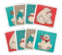 MIJOMA Juego de 8 calentadores de manos para doblar, reutilizables, para niños y adultos, cojín térmico con motivos modernos, para días fríos de viaje (calor de oso de hielo, 9,5 x 9,5 cm)