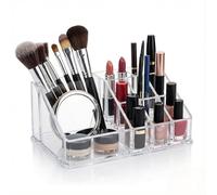 MIJOMA Juego de organizadores de cosméticos - Almacenamiento de maquillaje transparente - Caja organizadora de acrílico para brochas de maquillaje - Versátil ahorro de espacio - Caja transparente