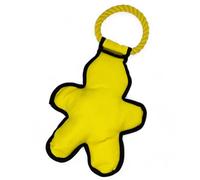 MIJOMA Juguete para perros Pop Art, hombre de colores chirriantes, mango de anillo de cuerda, acolchado suave, 40 cm, 100% poliéster, multicolor (amarillo)