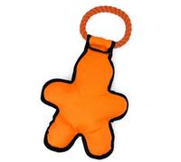 MIJOMA Juguete para perros Pop Art, hombre de colores chirriantes, mango de anillo de cuerda, acolchado suave, 40 cm, 100% poliéster, multicolor (naranja)