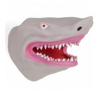MIJOMA Marioneta de mano de plástico suave de aproximadamente 15 cm, diseño realista de animales para niños, juguete para juegos de rol, teatro y diversión, interactivo y flexible (gris tiburón)
