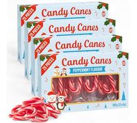MIJOMA Mini Zuckerstangen 100 piezas - Sabor a menta - Dulce navideño - Paquete de 4 x 25 unidades - vegano halal sin gluten - rojo-blanco - clásicas Candy Canes