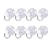 MIJOMA Pack de 8 ganchos transparentes con ventosa, reutilizables, sin taladrar, para ventanas, cristal, cocina, baño, etc. Soporte fuerte para toallas, llaves decorativas