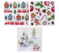 MIJOMA Servilletas navideñas con motivos - Juego de 48 capas festivas de 3 capas | Servilletas de papel decorativas para fiestas de Navidad | Varios diseños, sin cloro, colores a base de agua (mezcla