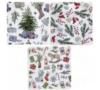 MIJOMA Servilletas navideñas con motivos - Juego de 48 capas festivas de 3 capas | Servilletas de papel decorativas para fiestas de Navidad | Varios diseños, sin cloro, colores a base de agua (mezcla
