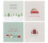 MIJOMA Servilletas navideñas con motivos - Juego de 80 unidades de 3 capas | Servilletas de papel decorativas para fiestas de Navidad | Varios diseños, sin cloro, colores a base de agua (mezcla de