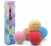 MIJOMA Set de regalo de bombas de baño - 5 bombas de baño de lujo de 67 g - Baño de burbujas con limón, menta, océano, jazmín, sándalo, pomelo y arándano - Vegano Bath Fizzer