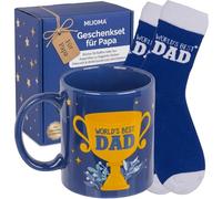MIJOMA Set de regalo para padres - Taza de gres de 320 ml y calcetines talla 42 - 46 - Elegante atención para cumpleaños, día del padre y momentos de desayuno
