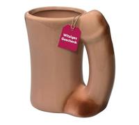 MIJOMA Taza de Porcelana asa para el pene | Taza de café con Broma | d Sonrisa para la Oficina | Taza con asa Original pene | 14x8,5 cm
