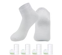 MIJOYDUO Calcetines desechables de algodón puro comprimido para senderismo, deportes al aire libre, viajes de negocios, viajes, suaves, Tobillera blanca, 4