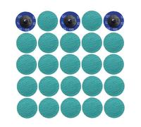 MiJunHD 25 discos de lijado de circonia de grano 120 de 50 mm, con respaldo de bloqueo de rollo, disco de molienda abrasivos de cambio rápido para acabado de superficie, pulido, rebabas, eliminación