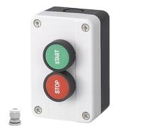 MiJunHD Caja de estación de interruptor momentáneo de 22 mm, botones de parada de emergencia, IP65, interruptor de control impermeable para abridor de puerta, reinicio automático, caja de control